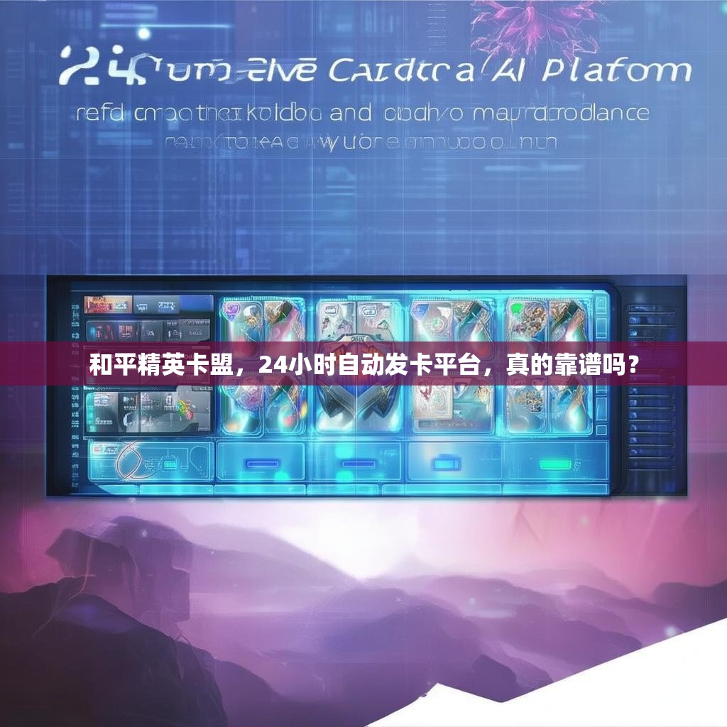 和平精英卡盟，24小时自动发卡平台，真的靠谱吗？