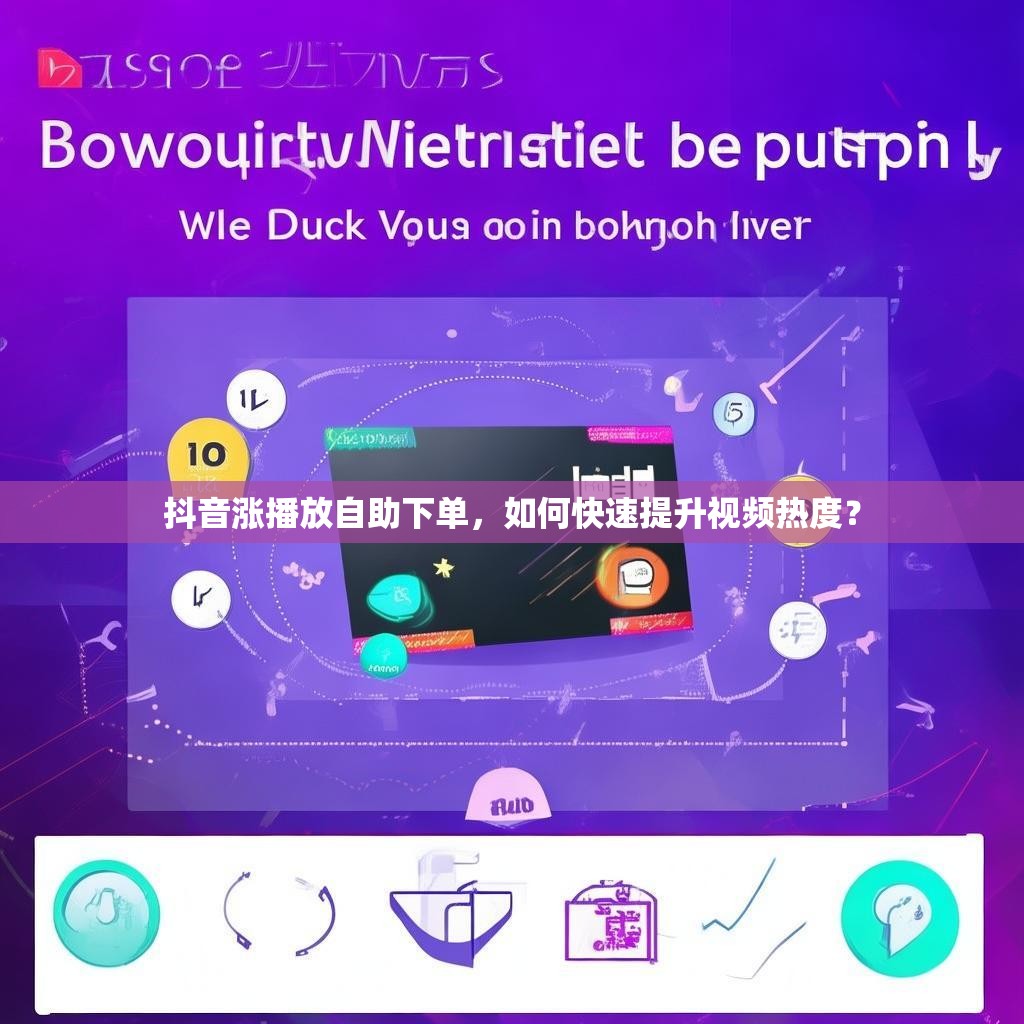 抖音涨播放自助下单，如何快速提升视频热度？