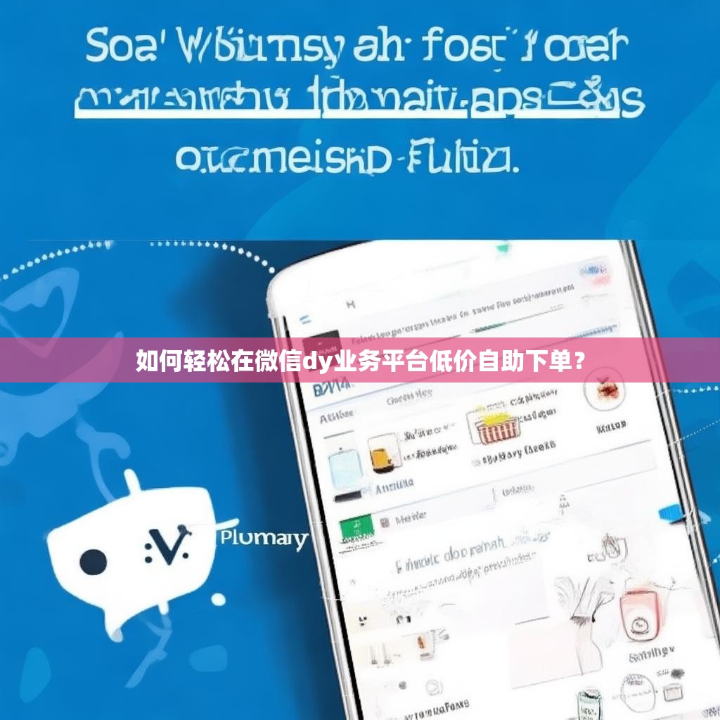 如何轻松在微信dy业务平台低价自助下单？