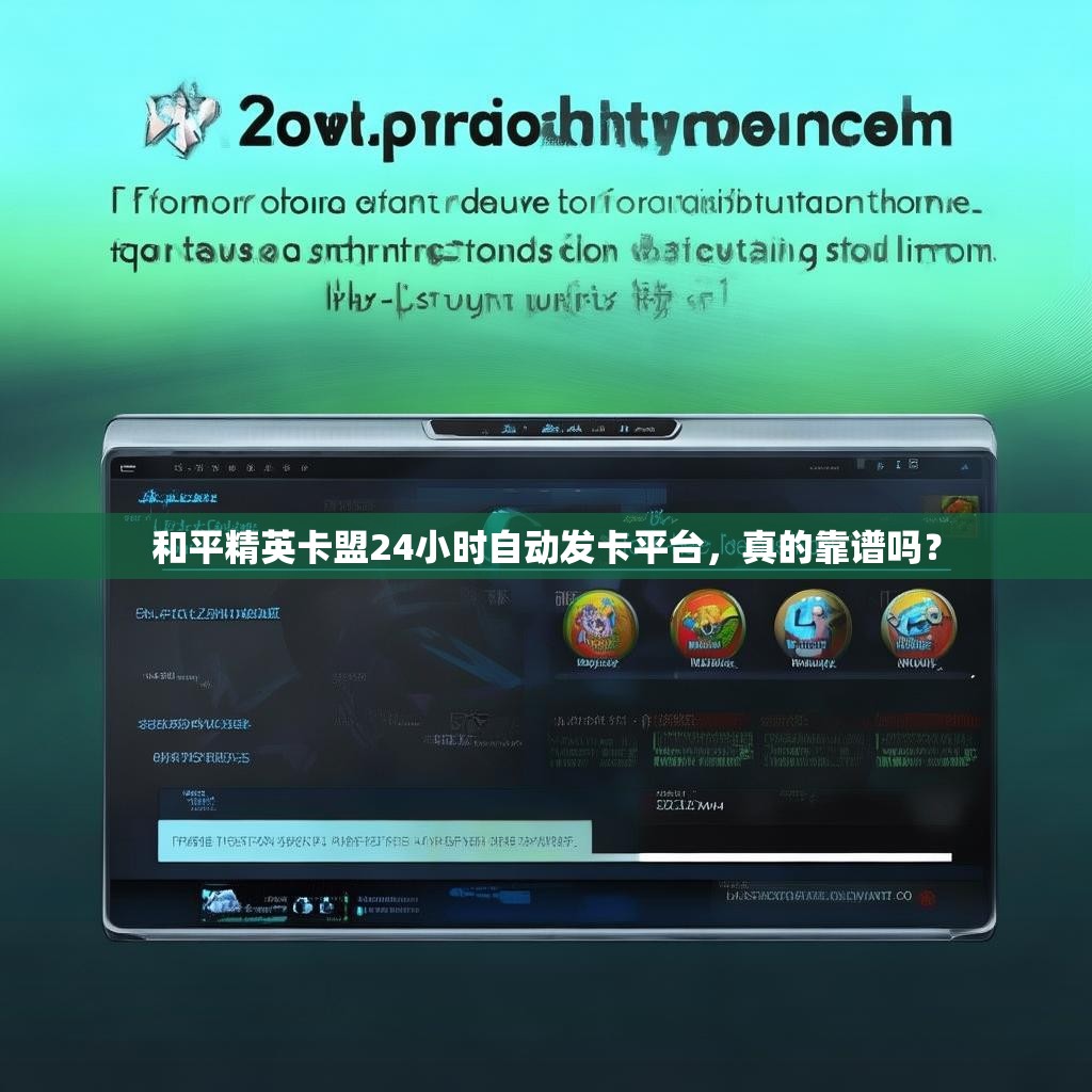 和平精英卡盟24小时自动发卡平台，真的靠谱吗？