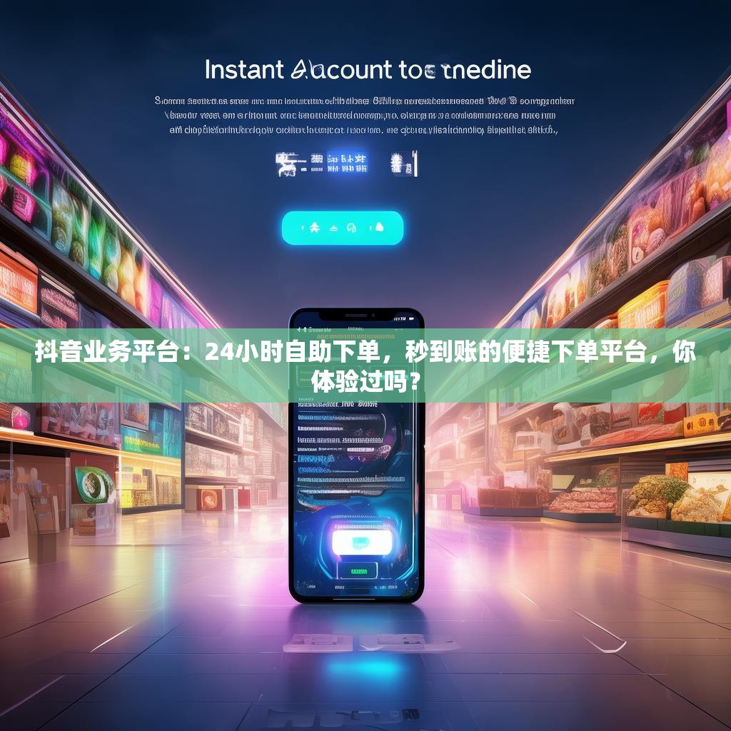 抖音业务平台：24小时自助下单，秒到账的便捷下单平台，你体验过吗？