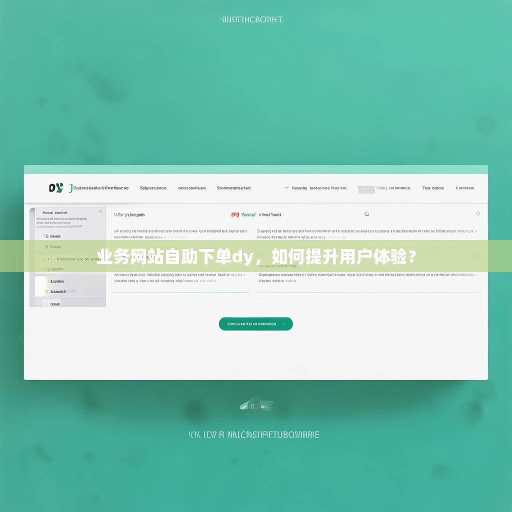 业务网站自助下单dy，如何提升用户体验？