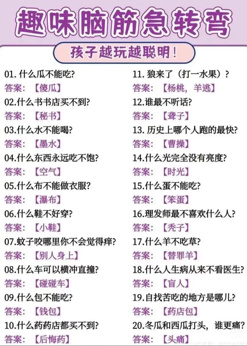_脑筋转弯儿大全_脑筋急转弯的转怎么写